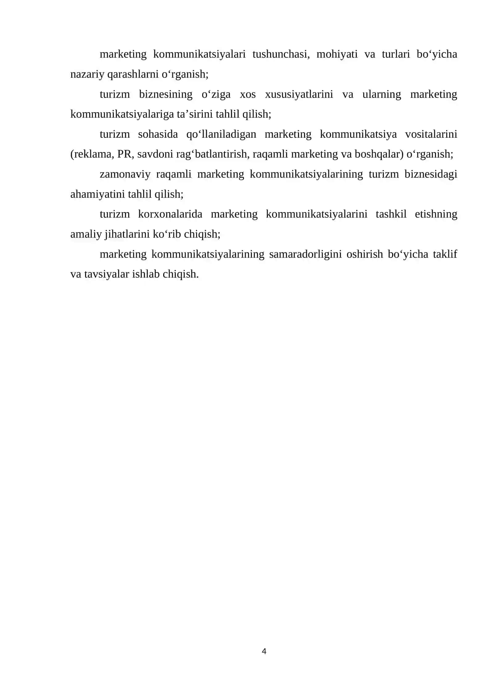 Turizm biznesida marketing kommunikatsiyalaridan foydalanish usullari 4