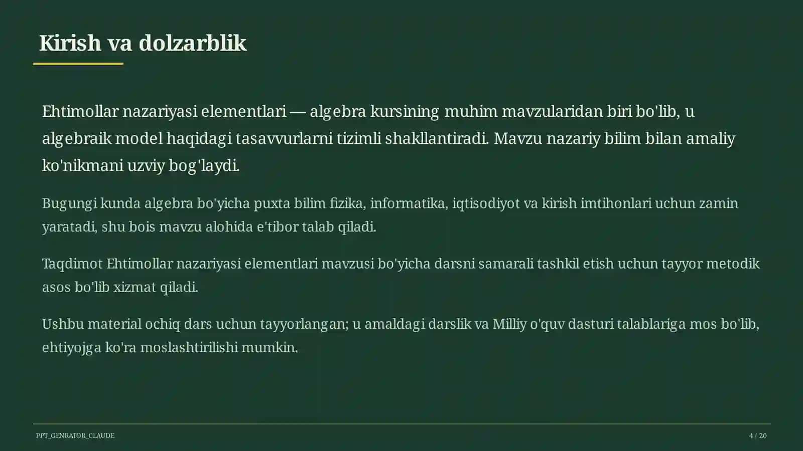 Ehtimollar nazariyasi elementlari (9-sinf) 4