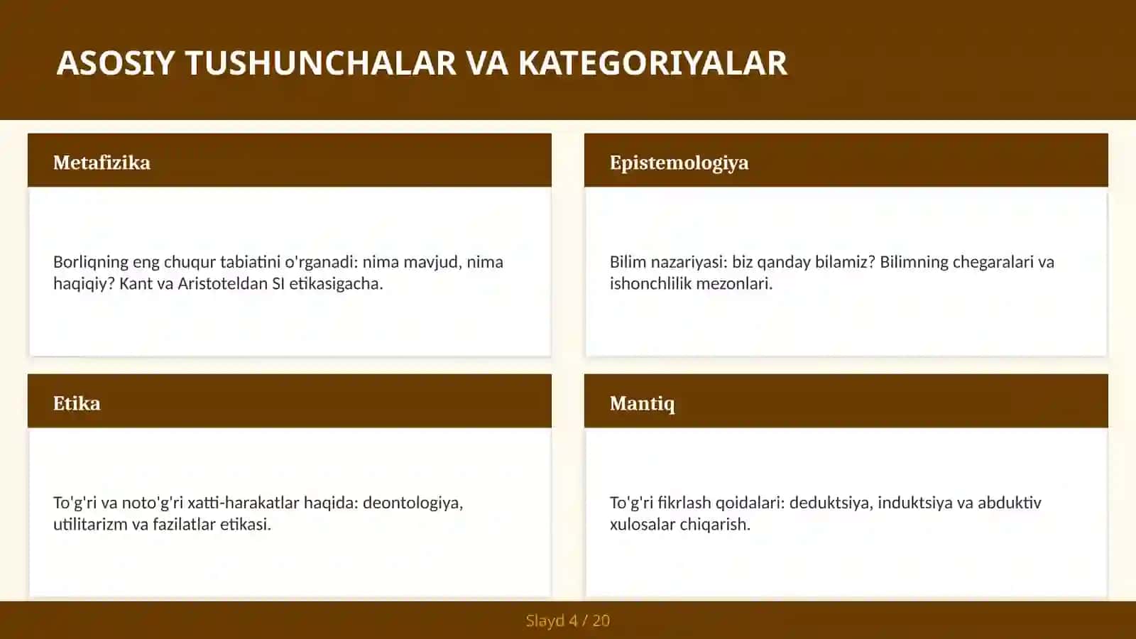ONTOLOGIYA: BORLIQ NIMA? 4