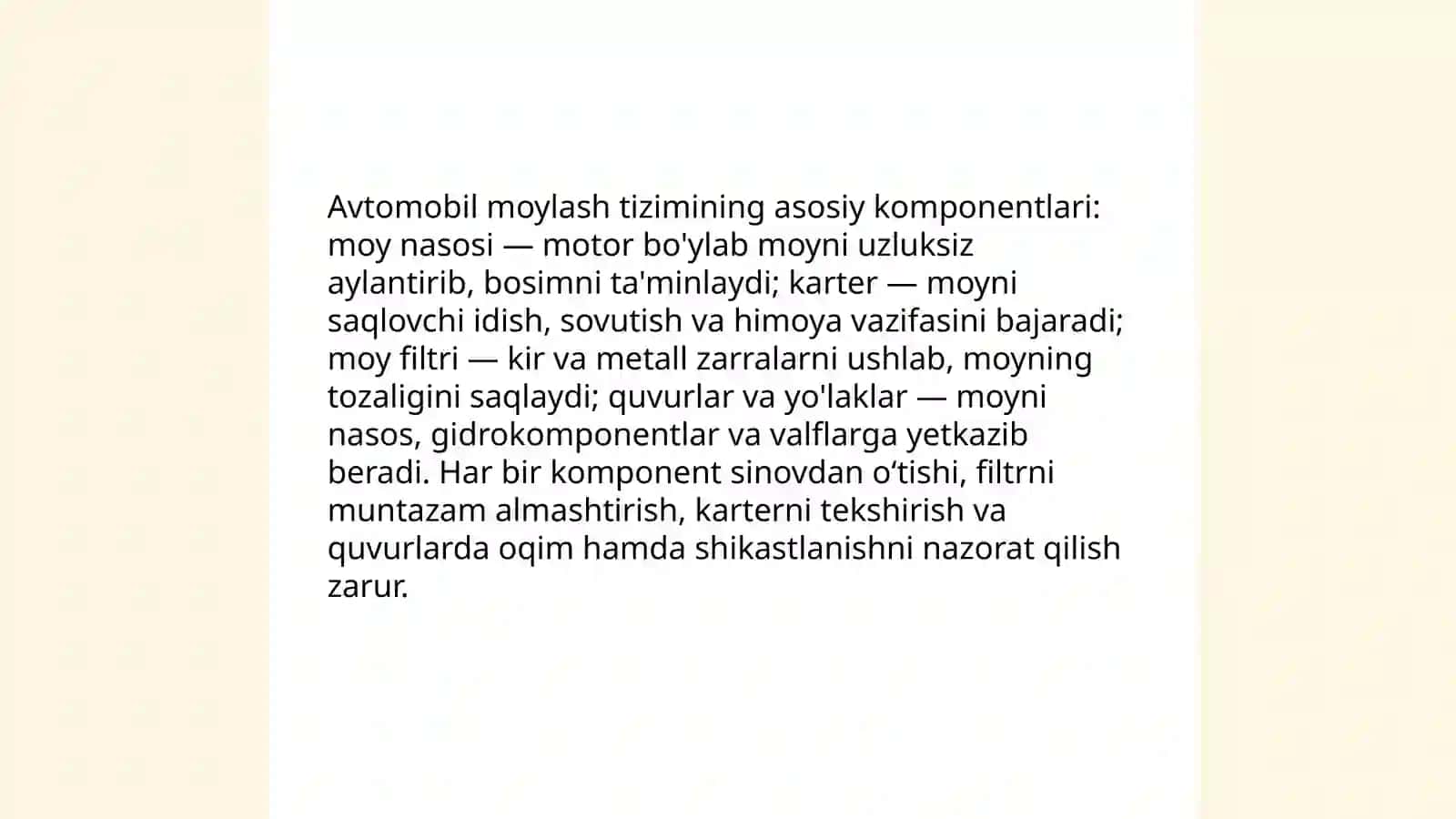 Avtomabil moylash tizimi 4