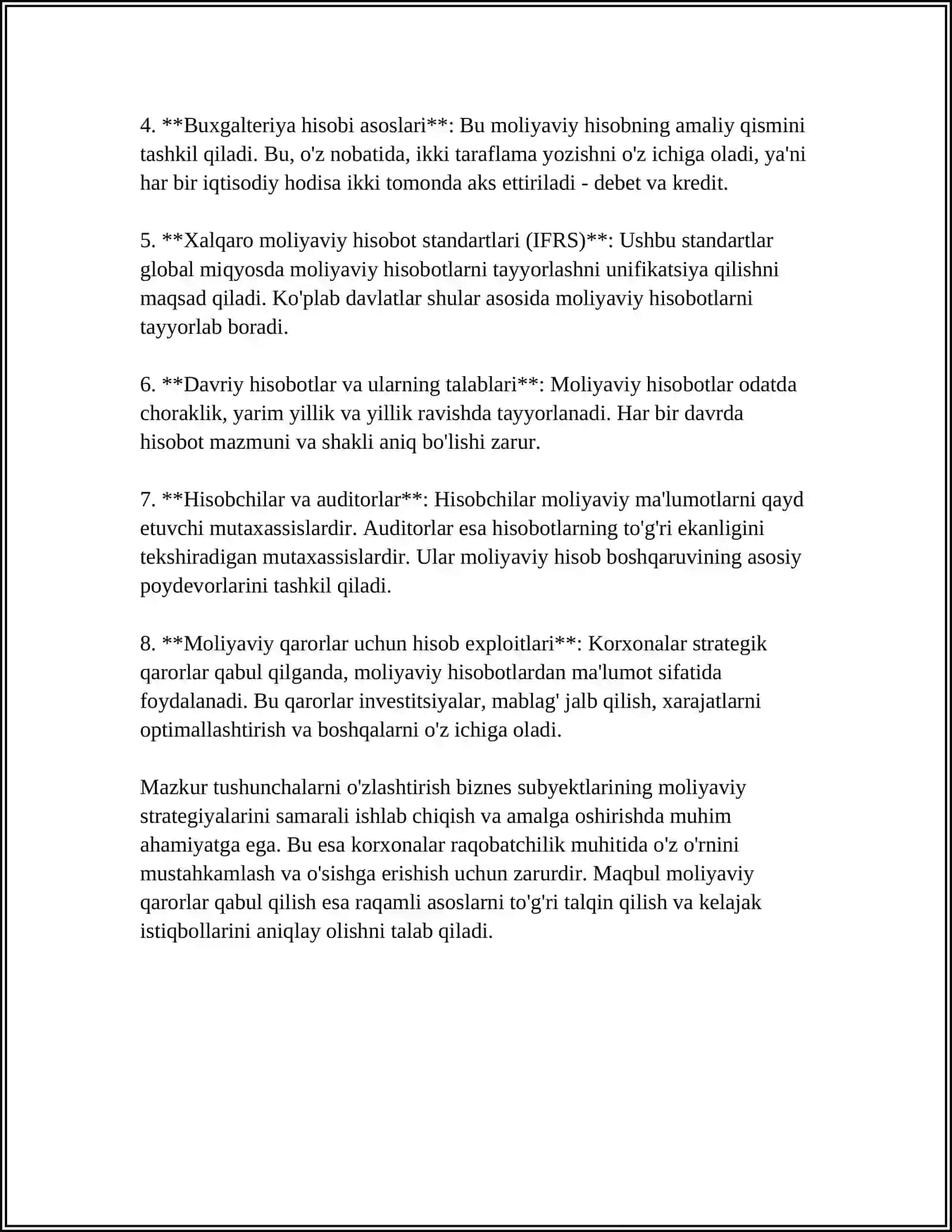 MOLIYAVIY HISOB FANINING USULLARI.BOZOR IQTISODIYOTIGA O'TISHDA MOLIYAVIY HISOB FANINI ISLOH QILISH BOSQICHLARI 4
