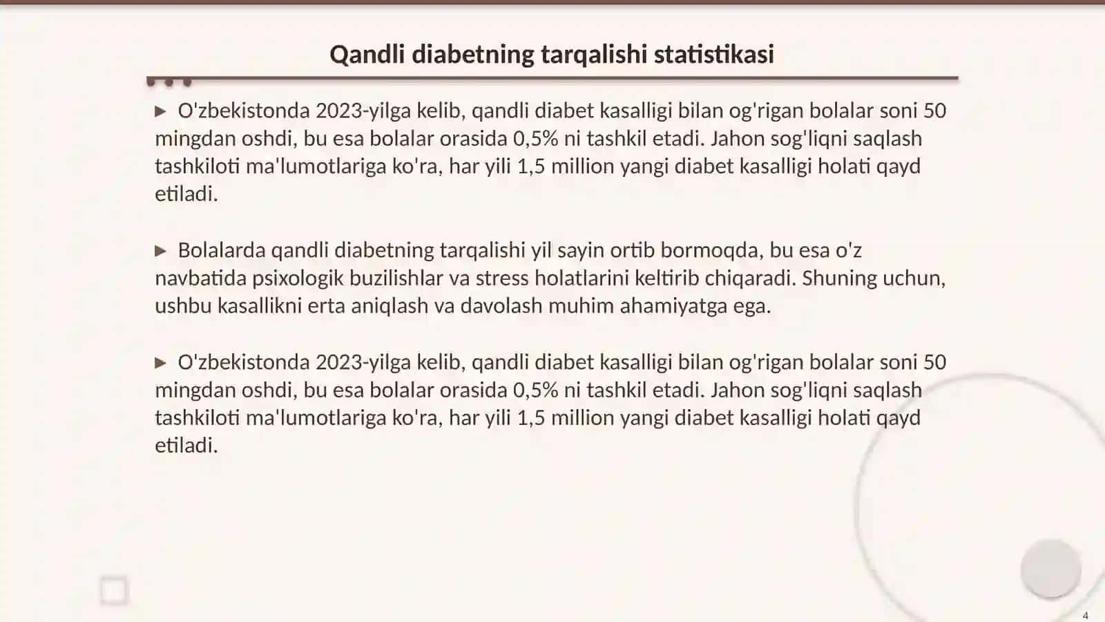 Bolalarda qandli diabet kasalligi kechishida psixologik buzilishlar 4
