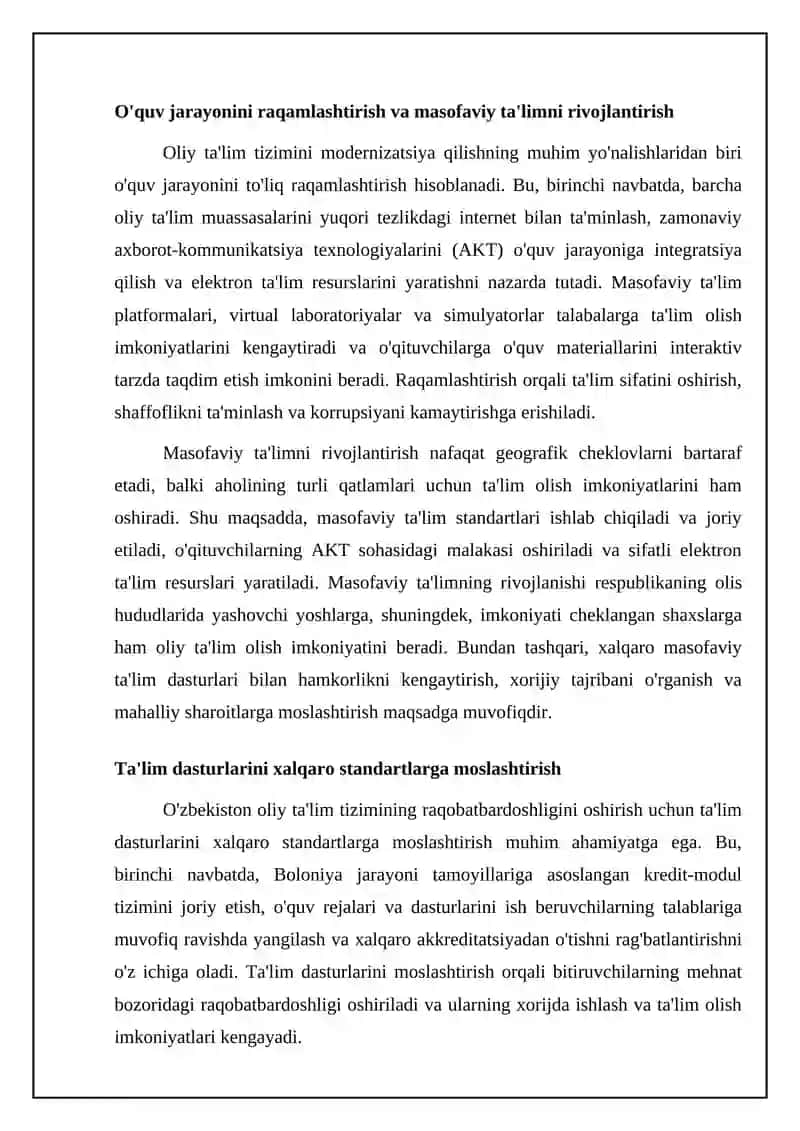 O'zbekiston Respublikasi oliy ta'lim tizimini 2030-yilgacha rivojlantirish konsepsiyasi 4