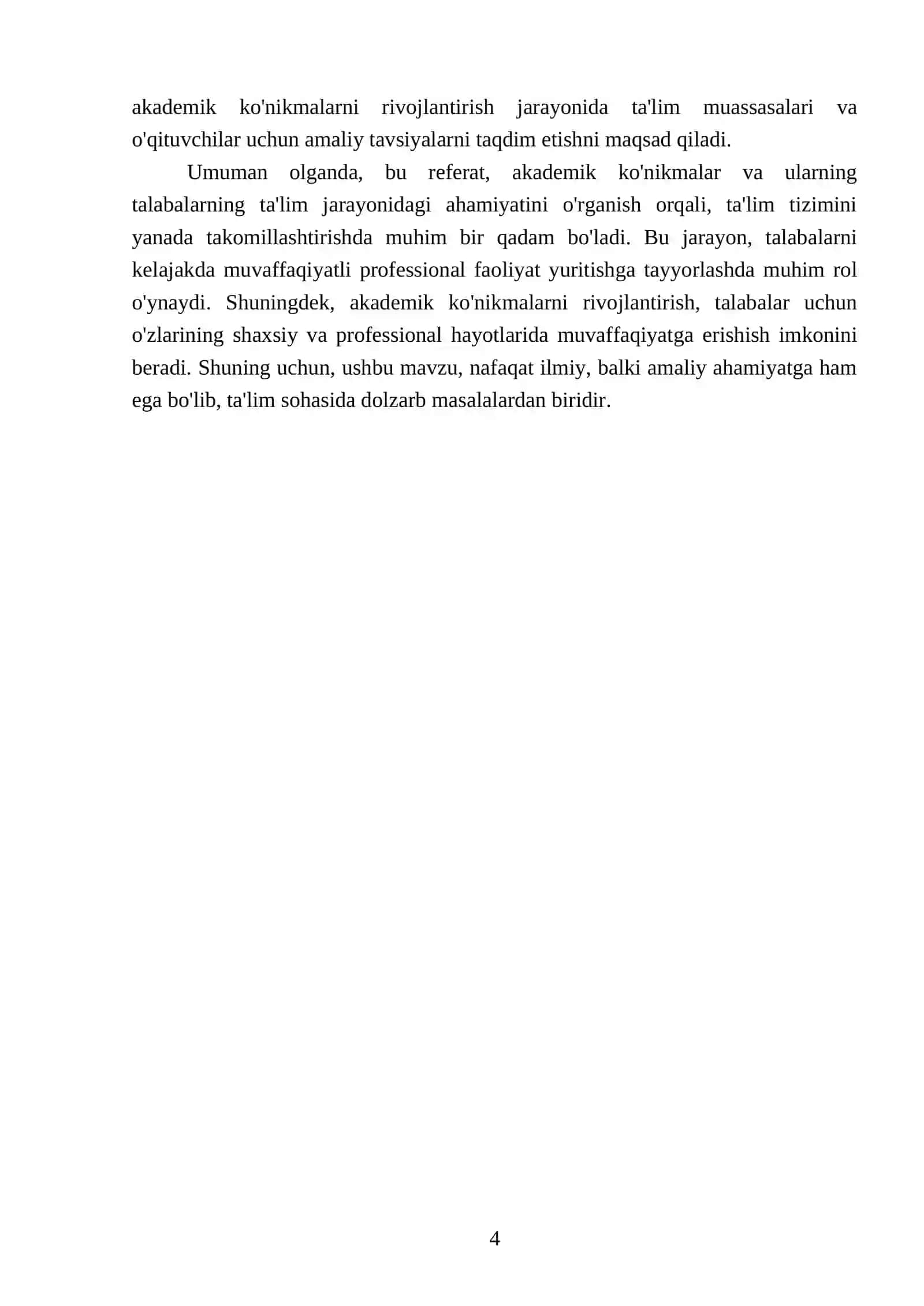 Akademik ko'nikmalarning talabalar faoliyatidagi ahamiyati va dolzarbligi 4
