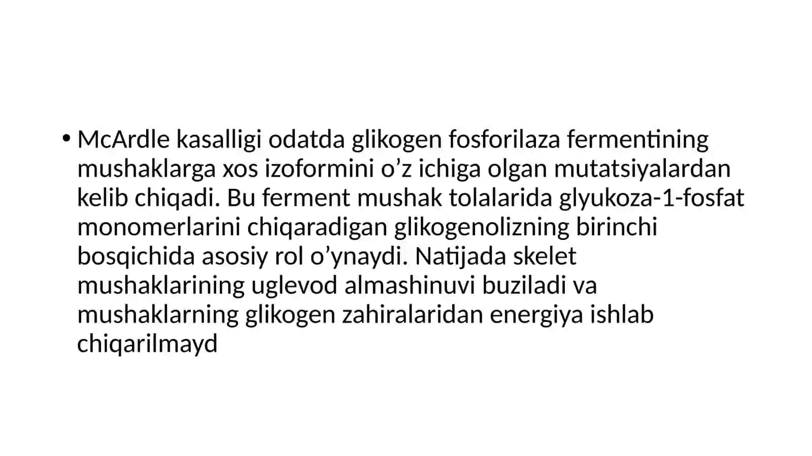Gilikogenni toʻplanish kasalliklari 4