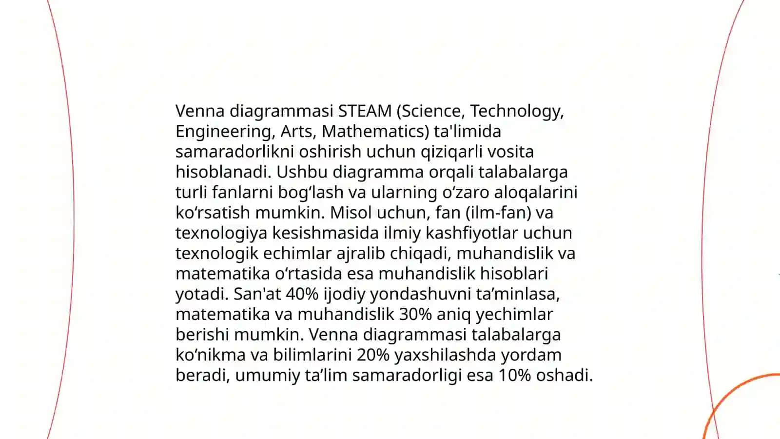 F.frebelning didaktik tizimi va steamda ta‘lim texnologiyasidan foydalanishda " baliq skleti" " nima uchun" " venna diogrammasi" 4