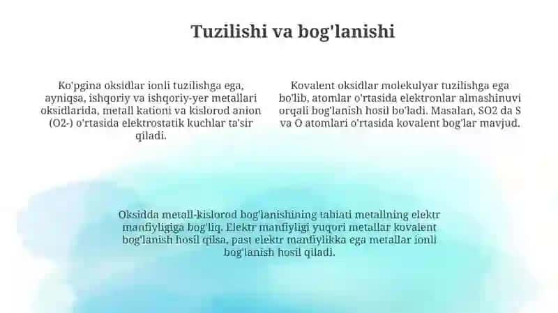 Oksidlar ta'rifi va nomenklatura 4
