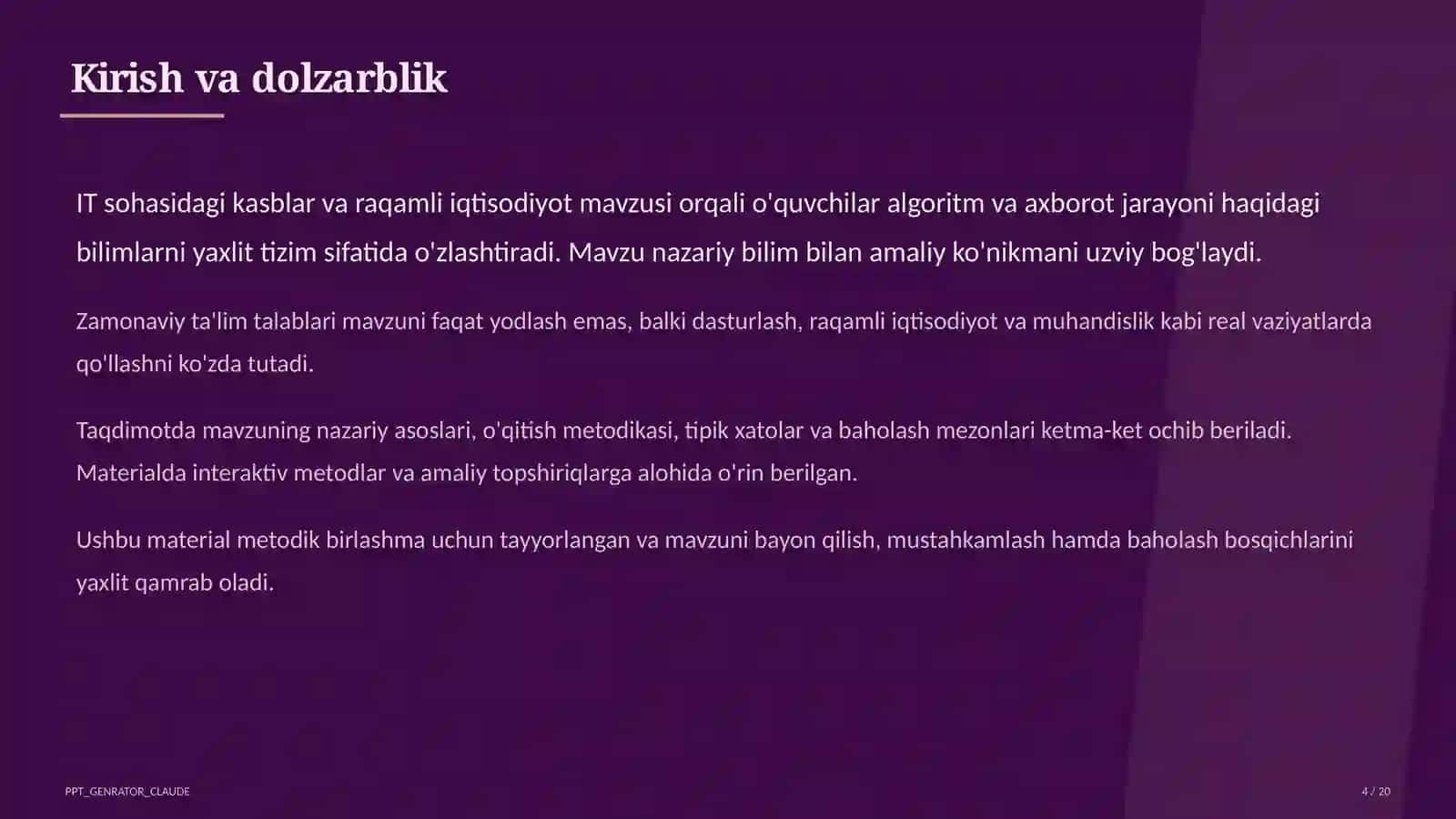 IT sohasidagi kasblar va raqamli iqtisodiyot (11-sinf) 4