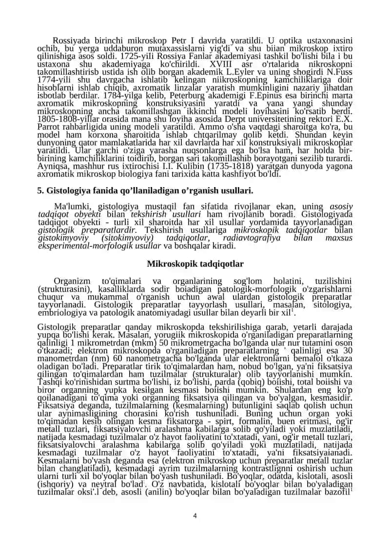 Gistologiya va embriologiya fani maqsadi va vazifalari 4