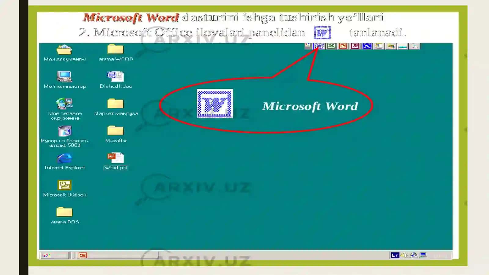 Wordmatnmuxarririda“glavnaya“menyusidanfoydalanish 4