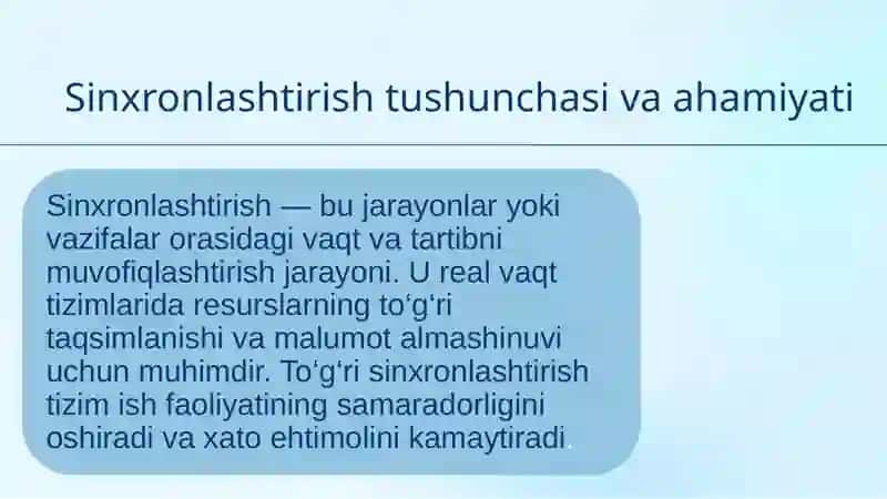 Sinxronlashtirish mexanizmlari 4