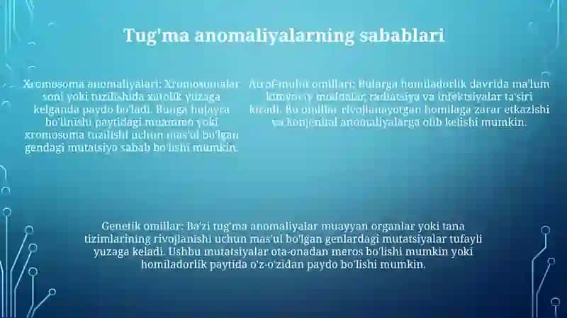 TugʻMa Anomaliyalar Chala TugʻIlganlardagi Buzilishi 4