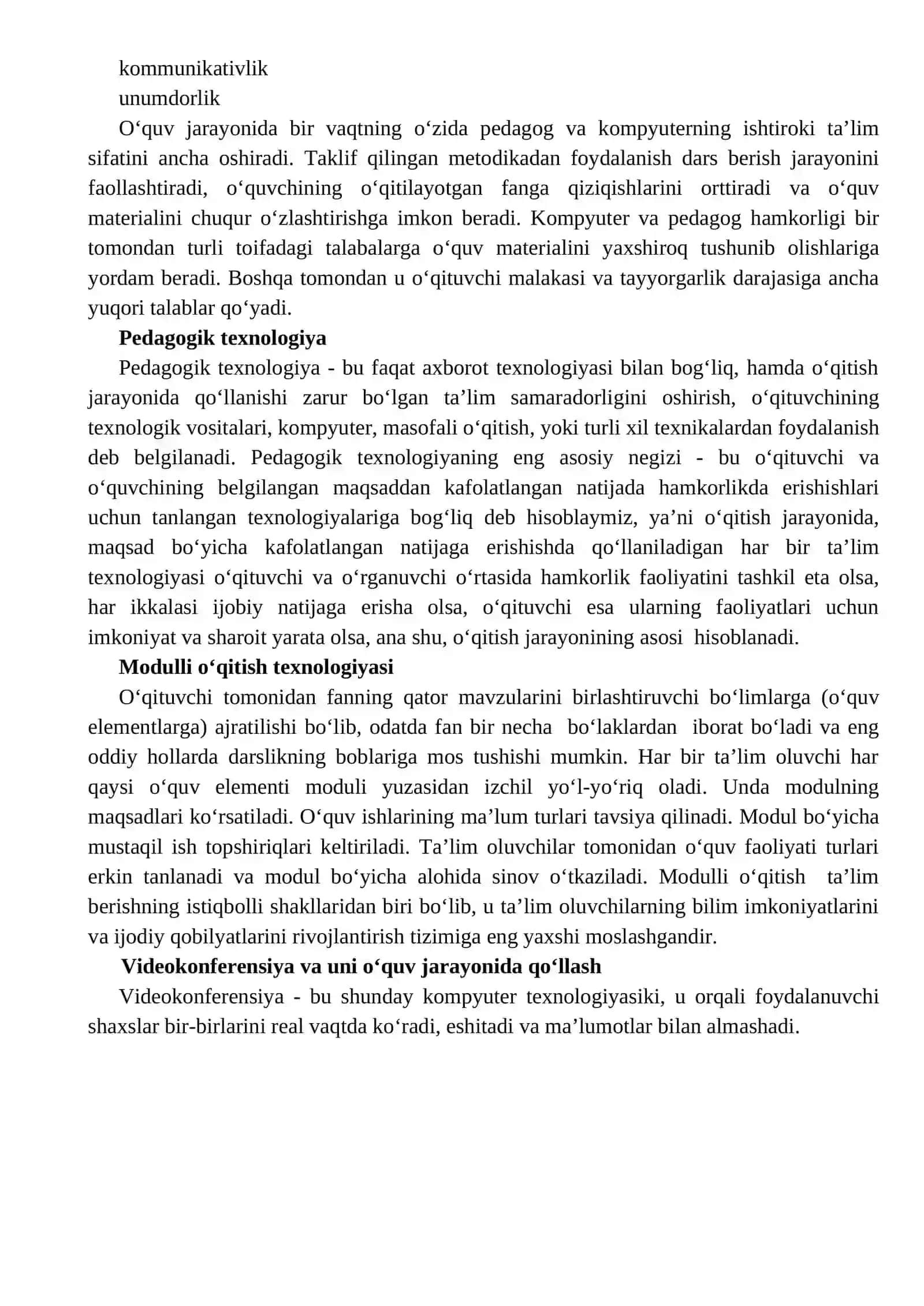Ta’lim jarayoniga ilg‘or axborot-kommunikatsiya texnologiyalari va interfaol metodlarni qo‘llash 4
