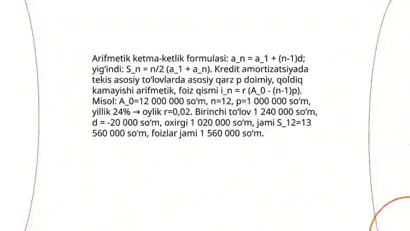 Iqtisodiyotda sonli ketma ketliklarning qoʻllanilishi 4