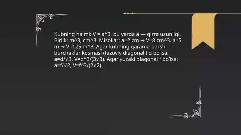 Fazodagi jismning hajmini hisoblash 4