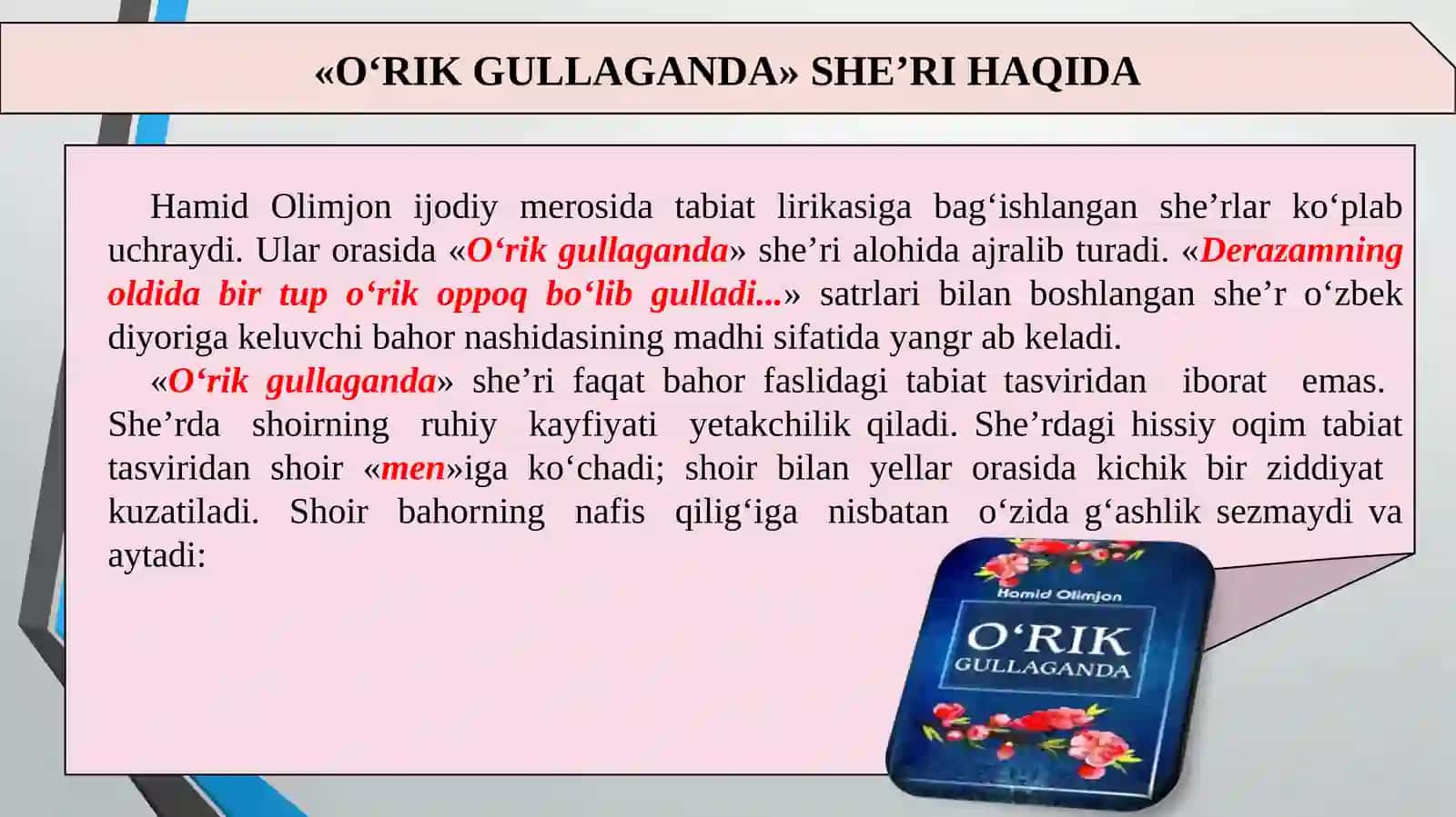 HAMID OLIMJON "O‘RIK GULLAGANDA" 4