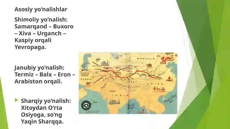 Buyuk Ipak yo‘li va hozirgi zamon. O‘zbekistonning turizm salohiyati. 4