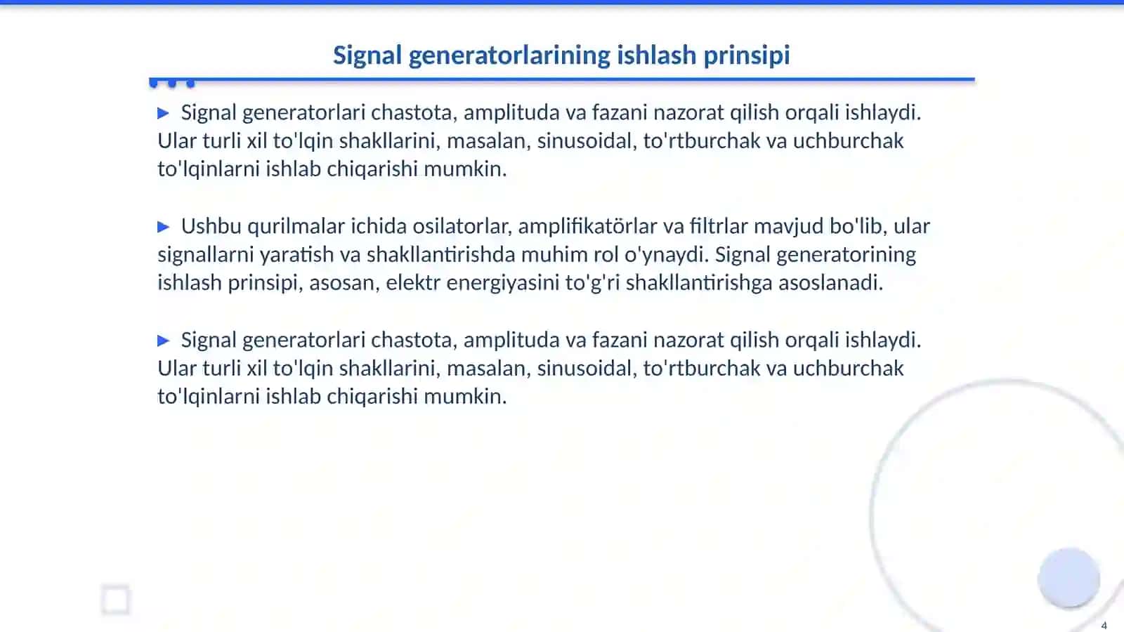Signal generatorlari, generatorlarning turlari va kvars generatorlari 4