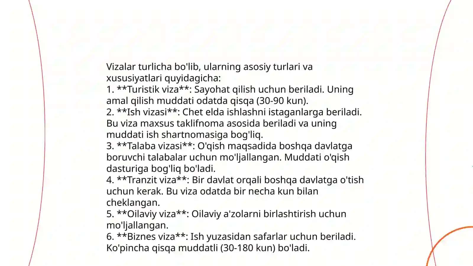 Xorijiy turistlarga viza va transport xizmatlarini tashkil etish 4