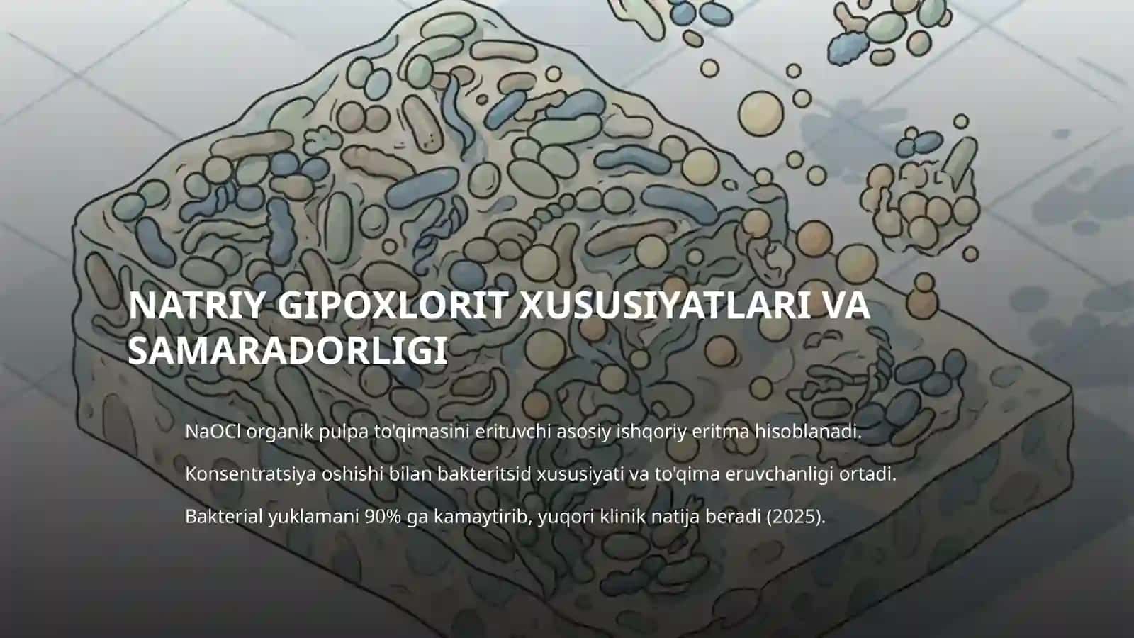 Endodontiya fanidan:Ildiz kanallariga tibbiy ishlov berishda qo'llaniladigan suyuqliklar 4