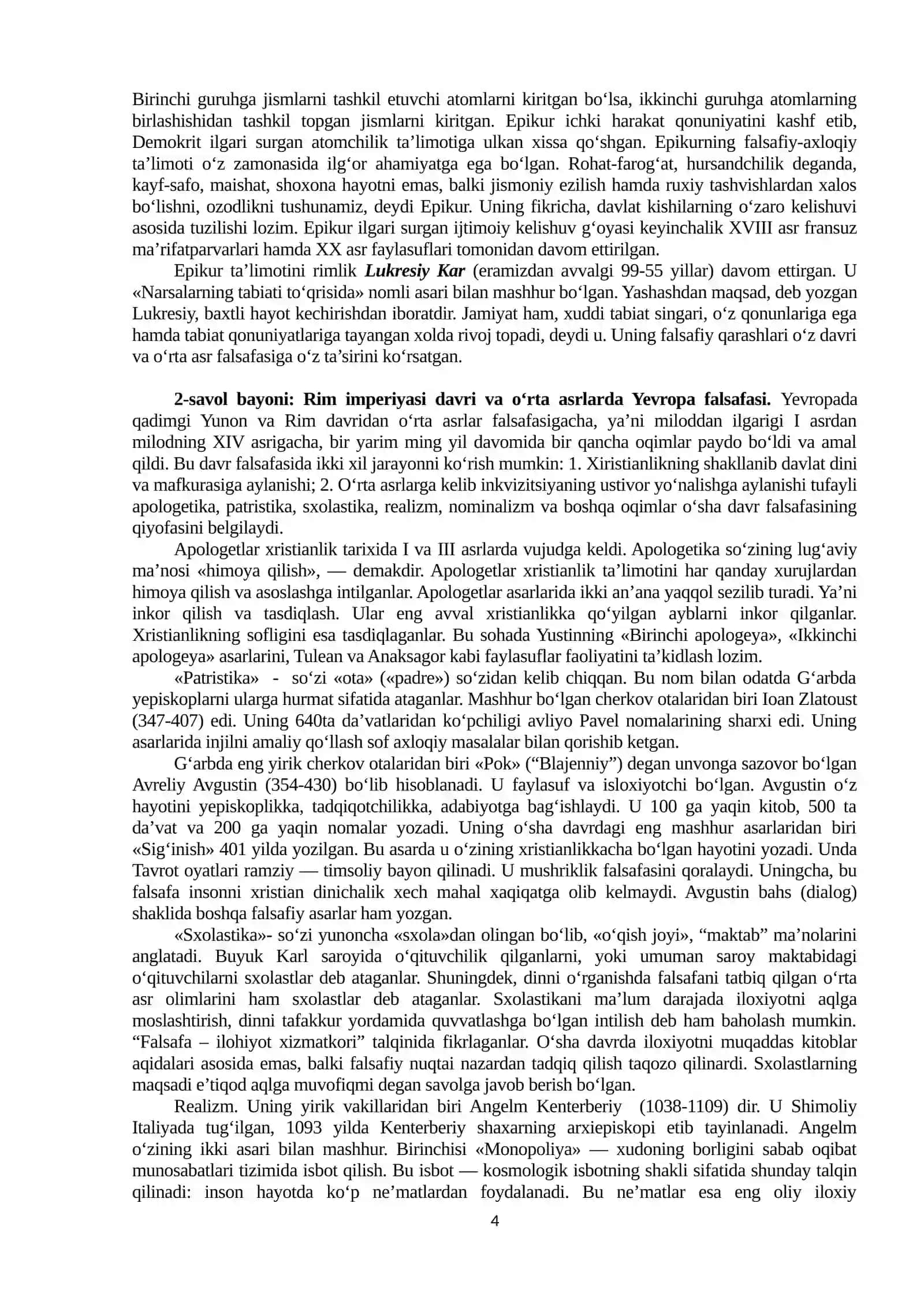 G‘arb falsafasining ustuvor yo’nalishlari 4