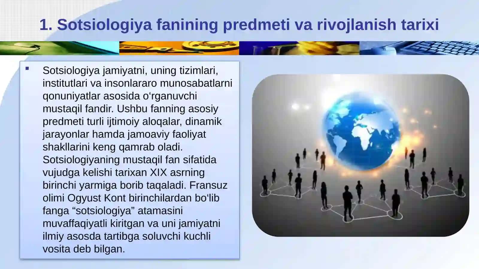 Sotsiologiyaga kirish Fanning vazifalari va uning ijtimoiy ish amaliyoti bilan bog'liqligi 4