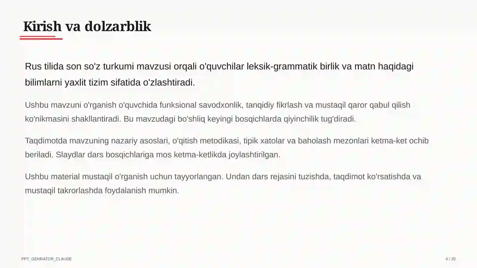 Rus tilida son so'z turkumi (6-sinf) 4