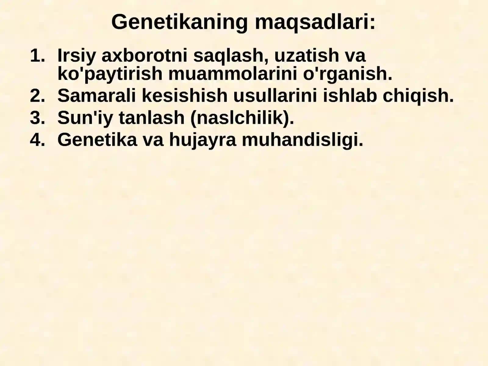 Asoslar genetika 4