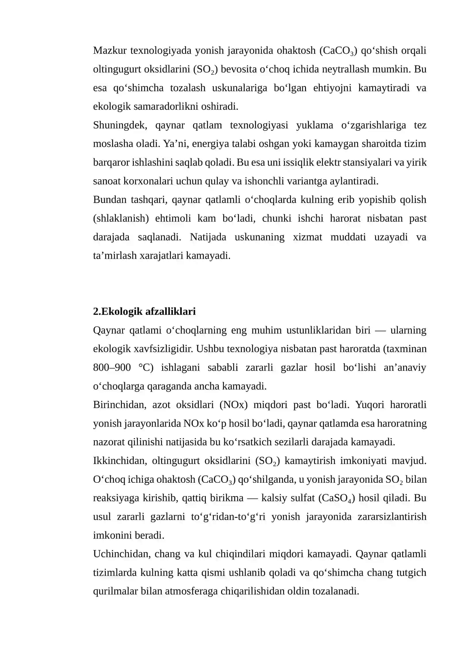 "Qaynar qatlami" oʻchoqlarning afzalliklari 4