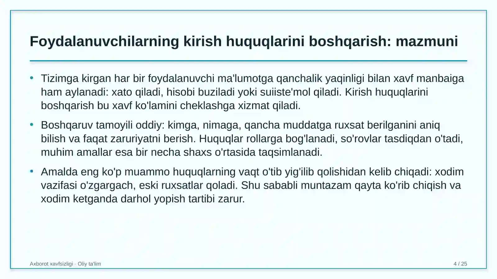 mehmonxona tarmoqlarida foydalanuvchilarning kirish huquqlarini boshqarish 7108 4