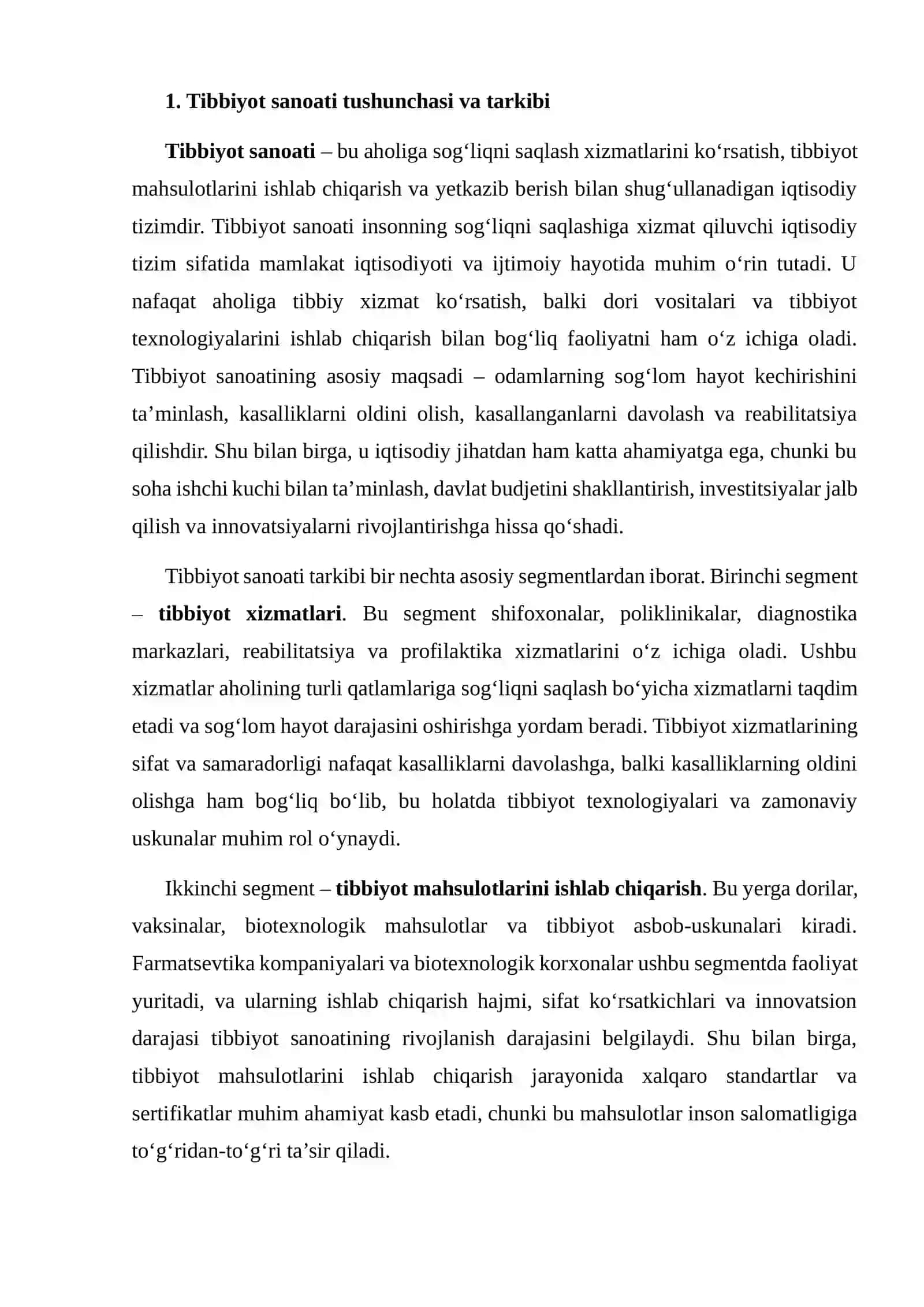 TIBBIYOT SANOATINING IQTISODIY TAHLILI 4