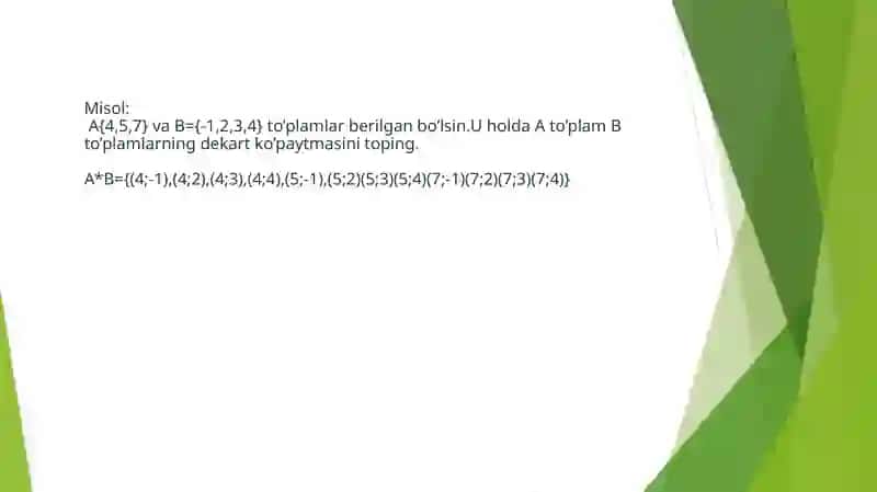 To’plamlarni sinflarga ajratishga oid misollar. 4