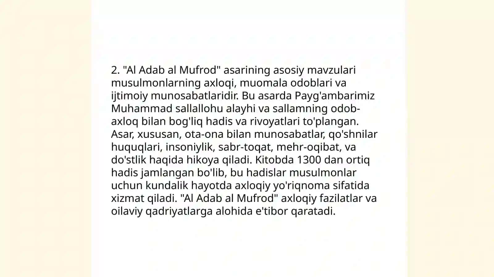 Imom al-Buhoriy ijodining tahlili 4
