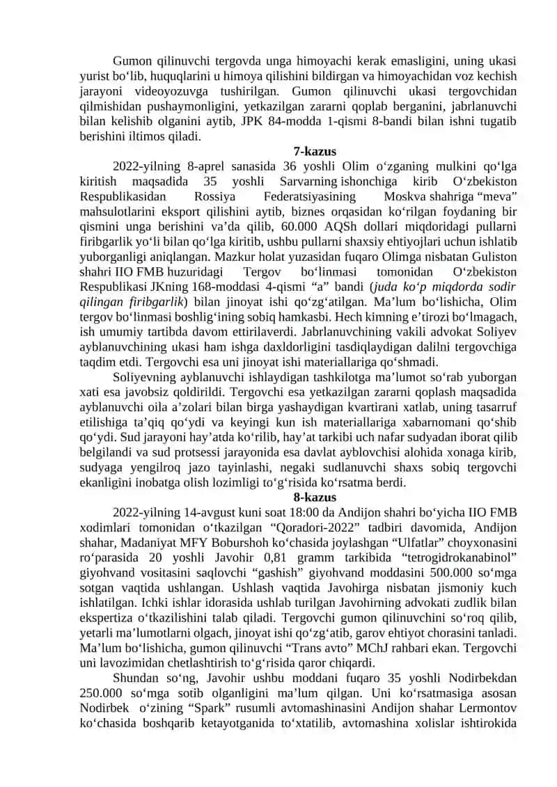 "JINOYAT-PROTSESSUAL HUQUQI" MODULI 4