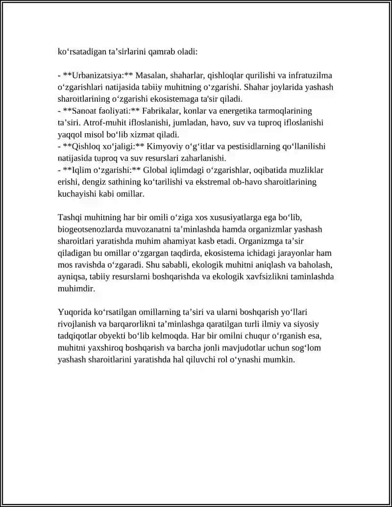 EKALOGIYA. EKALOGIK FAKTORLAR ATROF MUHITNI IFLOSLANISHINING GENETIC ASOSLARI 4