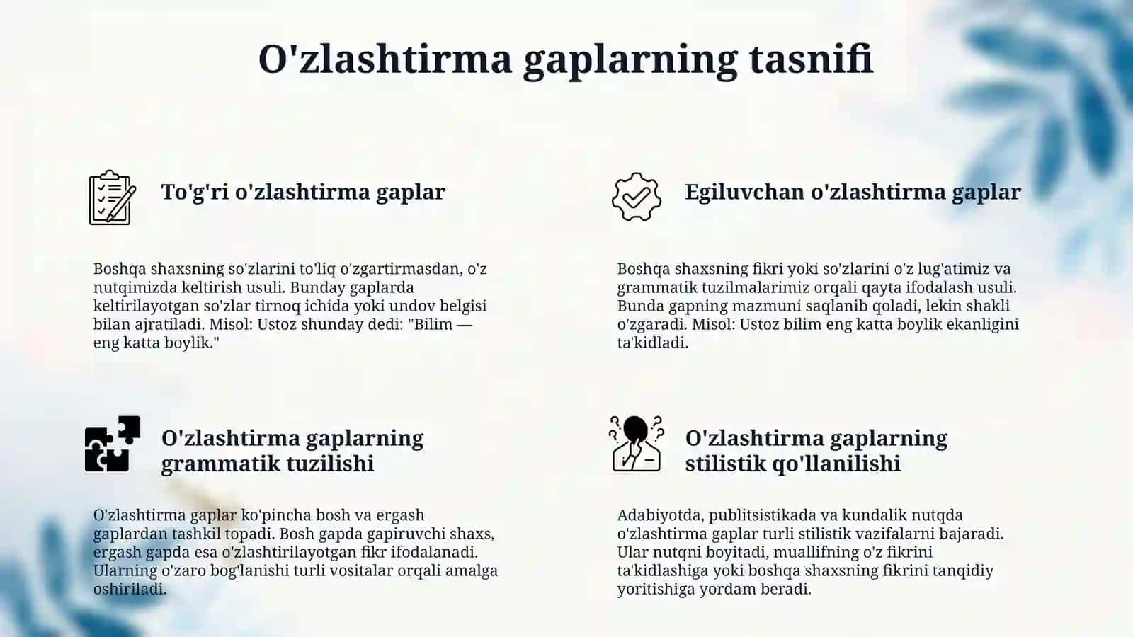O'zlashtirma gap 4