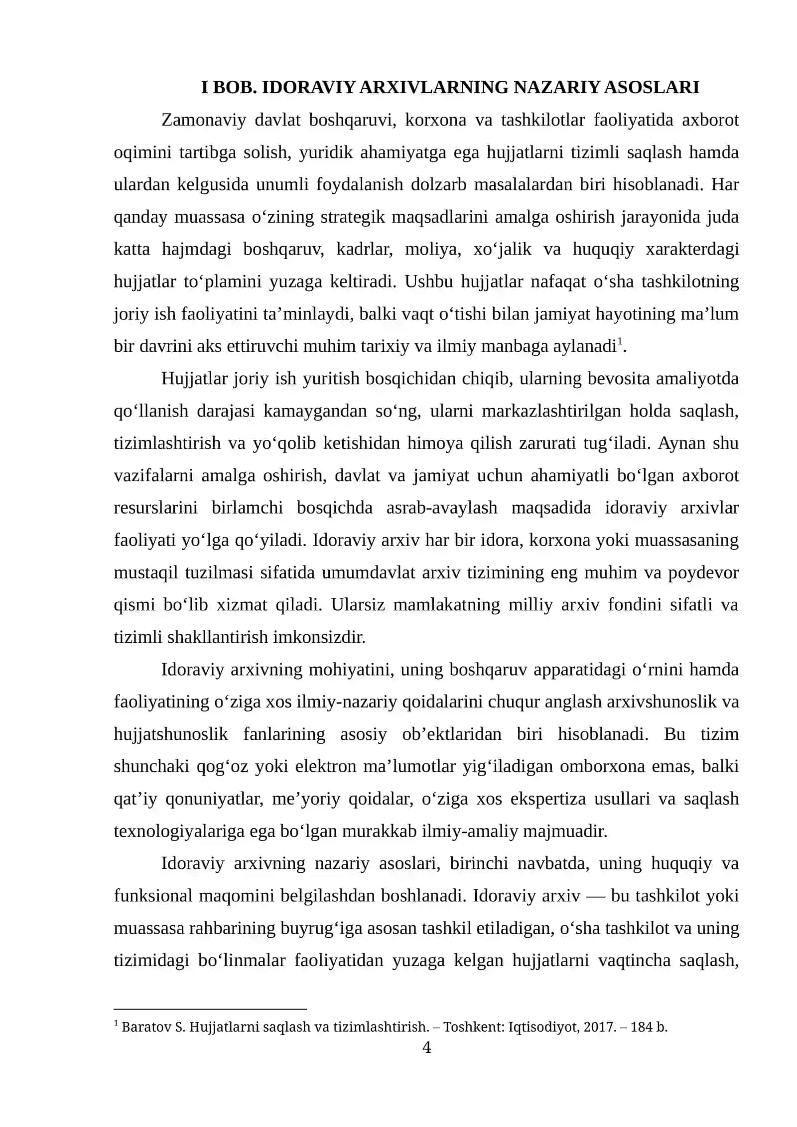 IDORAVIY ARXIVLAR TUSHUNCHASI VA MOHIYATI VA VAZIFALARI. 4