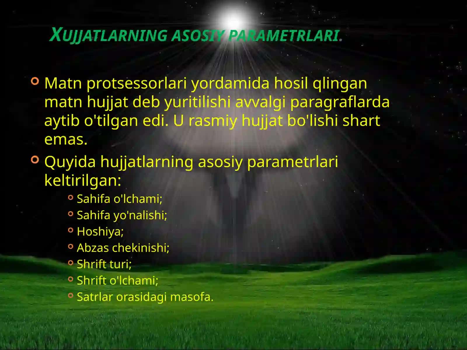 Microsoft Word matn muharirida ishlash 4