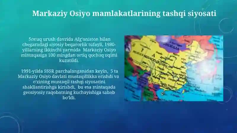 Osiyo mamlakatlari XX asr ikkinchi yarmida Mumtoza 4