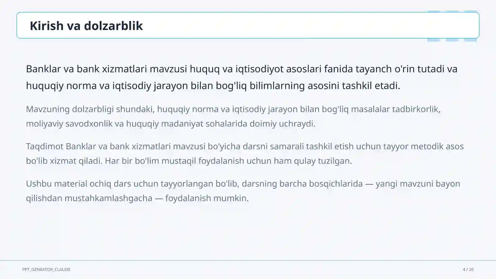 Banklar va bank xizmatlari (10-sinf) 4