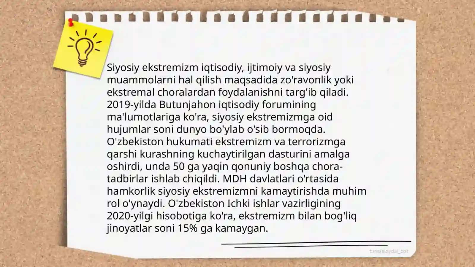 Ekstremizmning ko'rinishlari va namoyon bo'lishi shakillari 4
