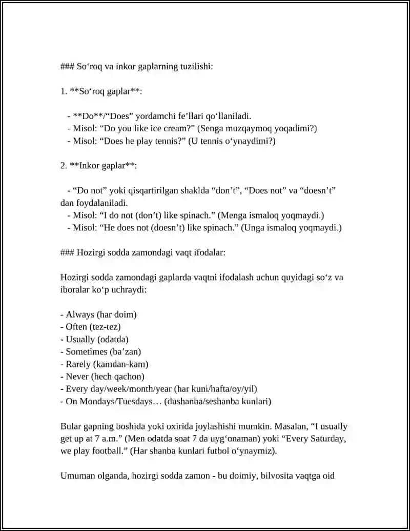 PRESENT SIMPLE TENSE 4
