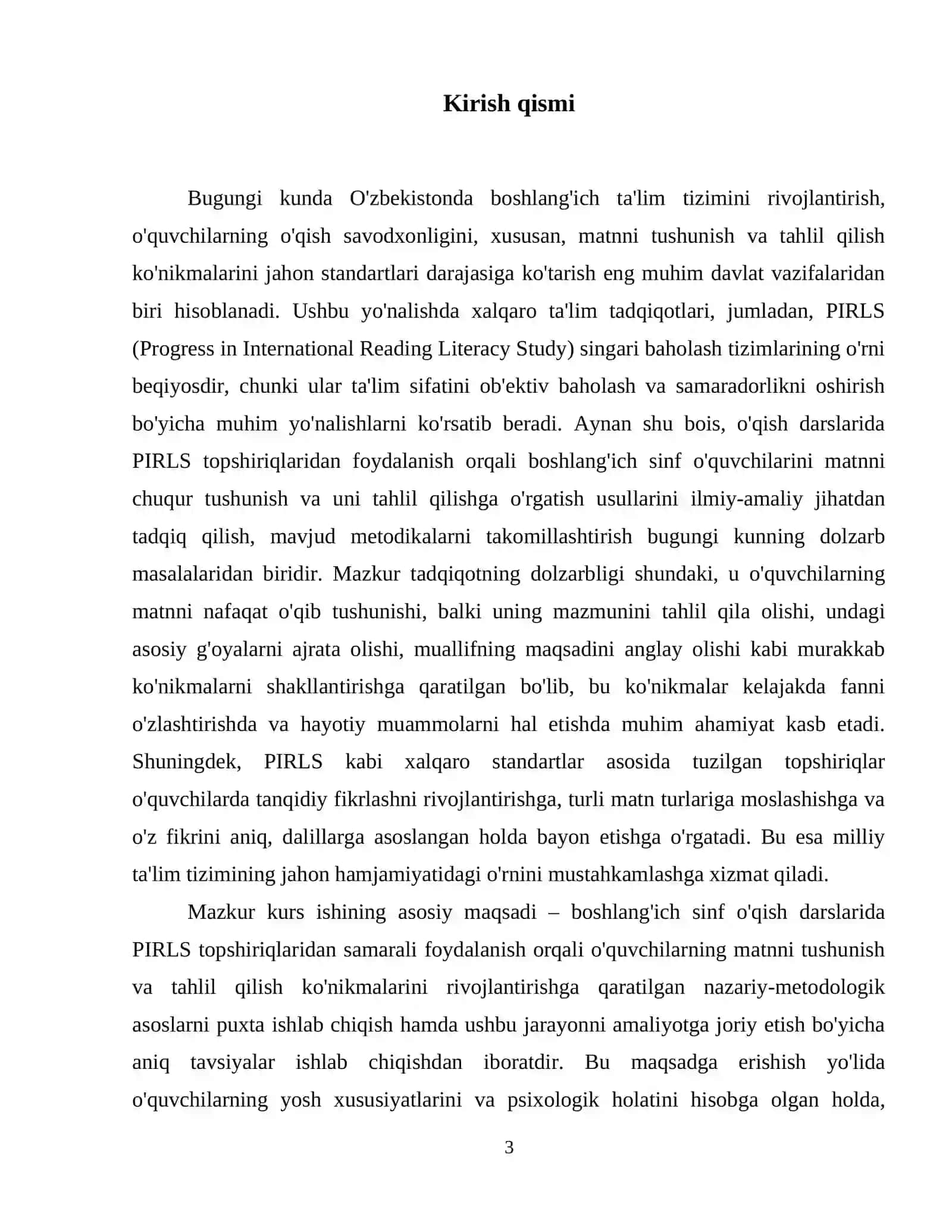 O'qish darslarida PIRLS topshiriqlaridan foydalanish orqali o'quvchilarni matnni tushunish va tahlil qilishga o'rgatish 4