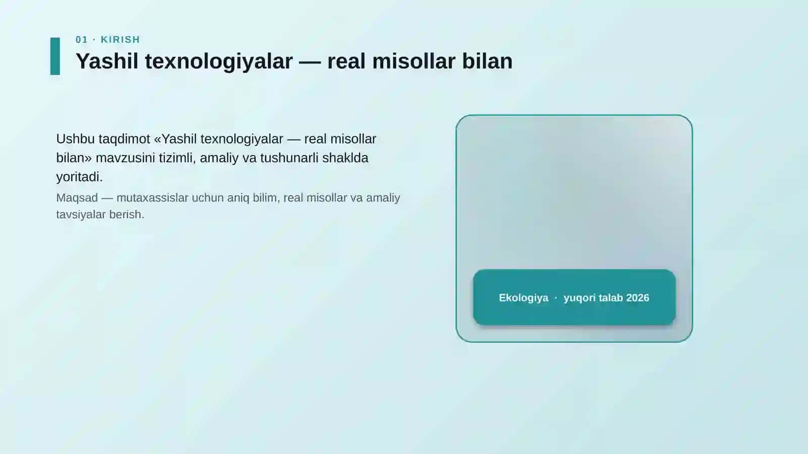 Yashil texnologiyalar — real misollar bilan 4