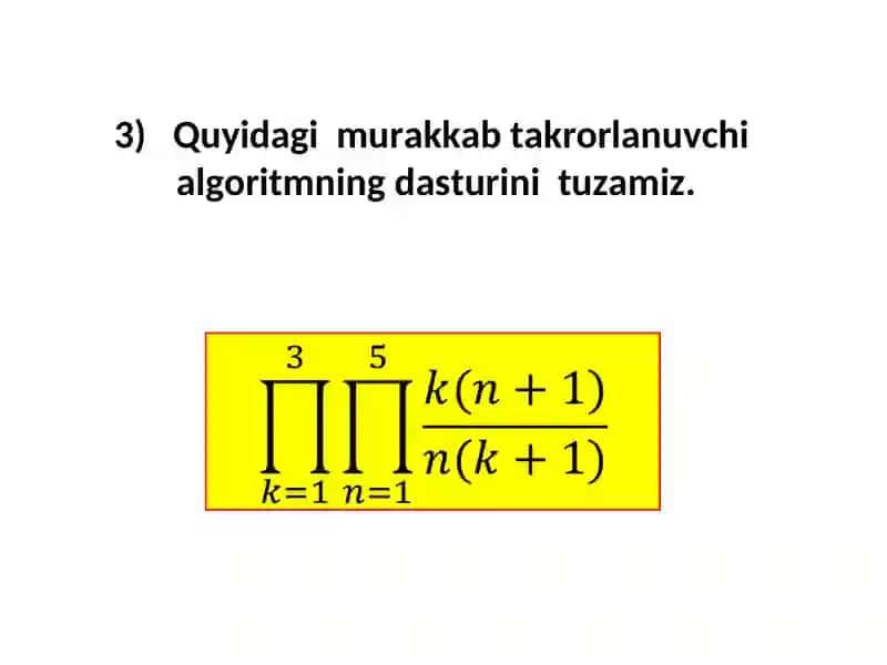 MURAKKAB ALGORITMLARNI DASTURLASH 4