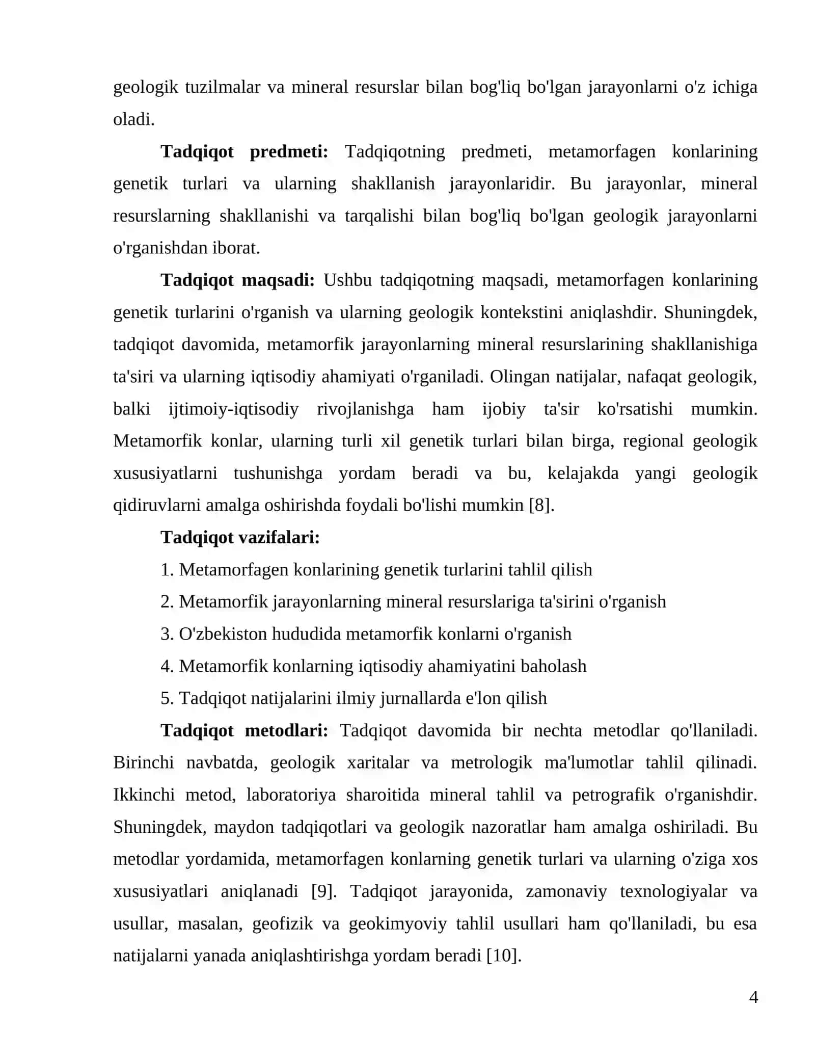 FOYDALI QAZILMALAR GEOLOGIYASI FANIDAN KURS ISHI - "Metamorfagen konlarining genetik turlari" 4