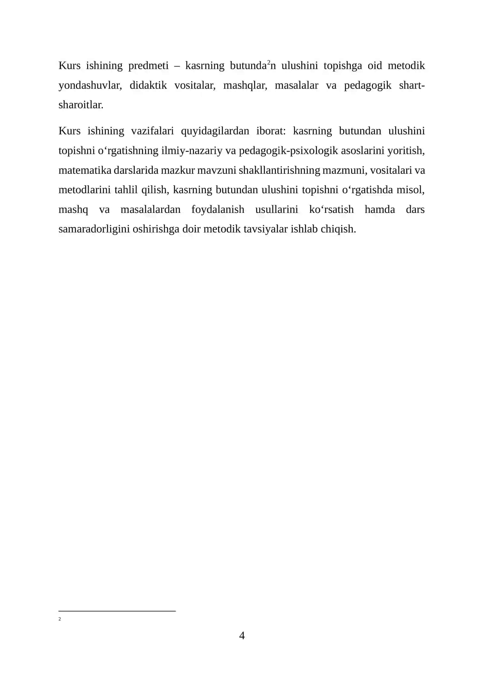 KASRNING BUTUNDAN ULUSHINI TOPISH METODIKASI 4
