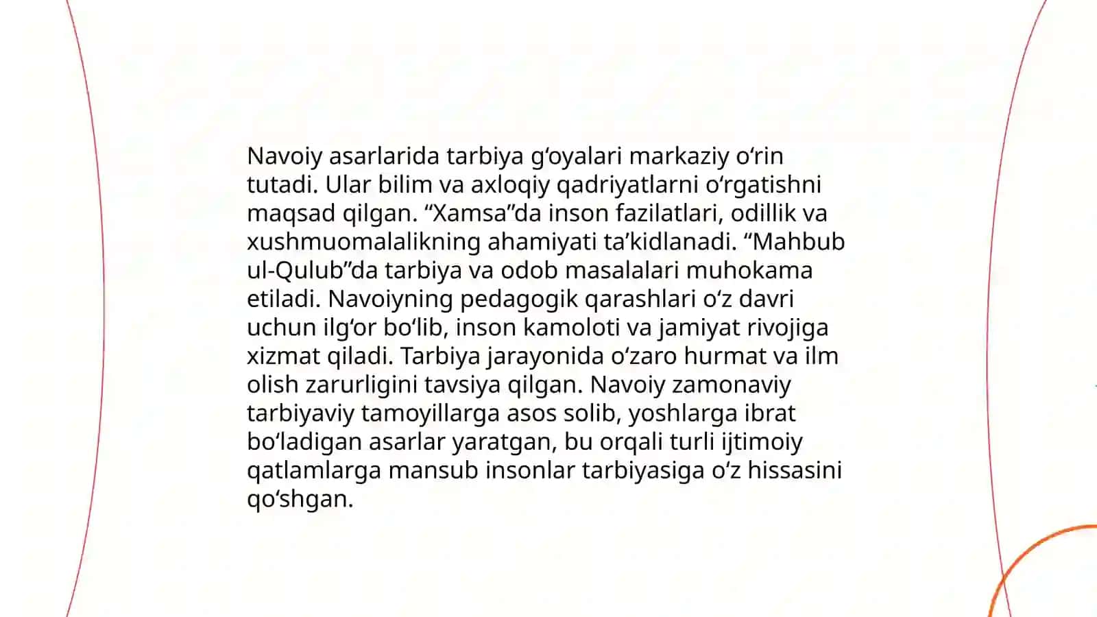 Alisher Navoiy va Gulxaniy ijodida ta’lim-tarbiya masalalari bo’yicha 4