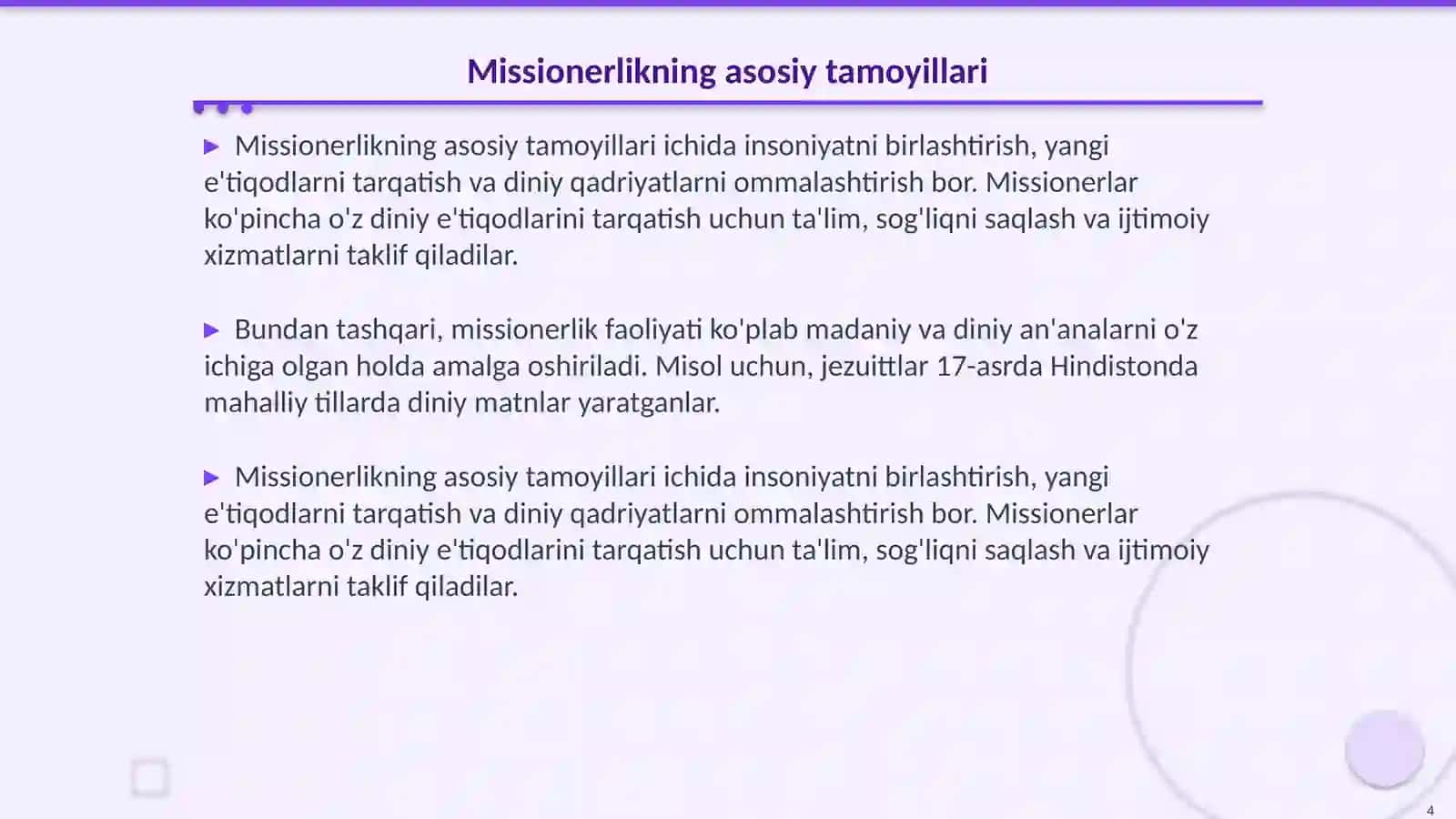 Missionerlik harakatining kelib chiqishi va hozirgi barqarorlikka xavfi 4