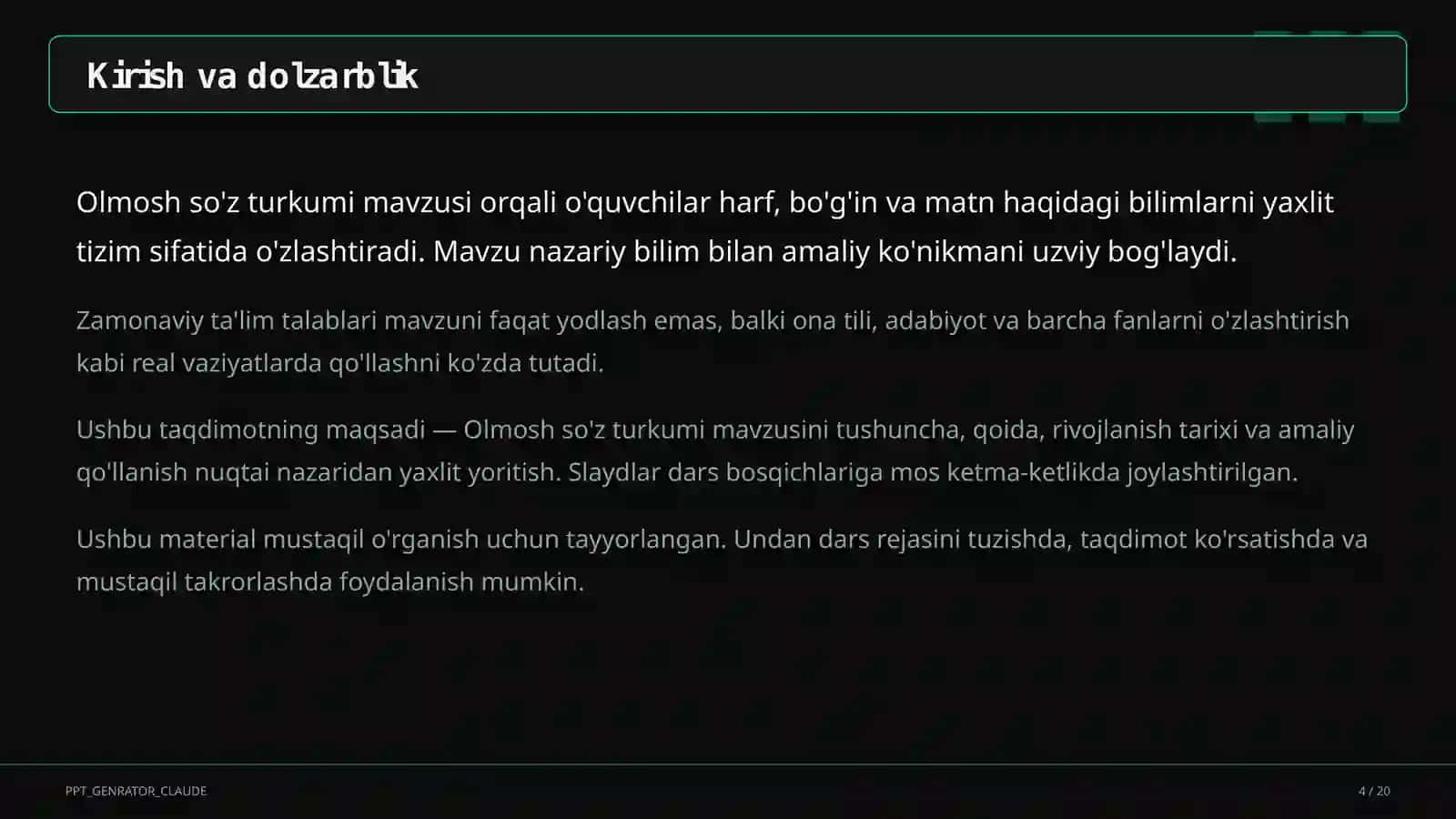 Olmosh so'z turkumi (4-sinf) 4